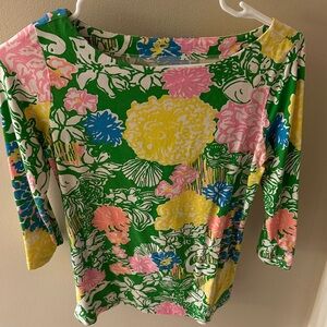 Lilly Pulitzer Multicolor Floral Long Sleeve Top